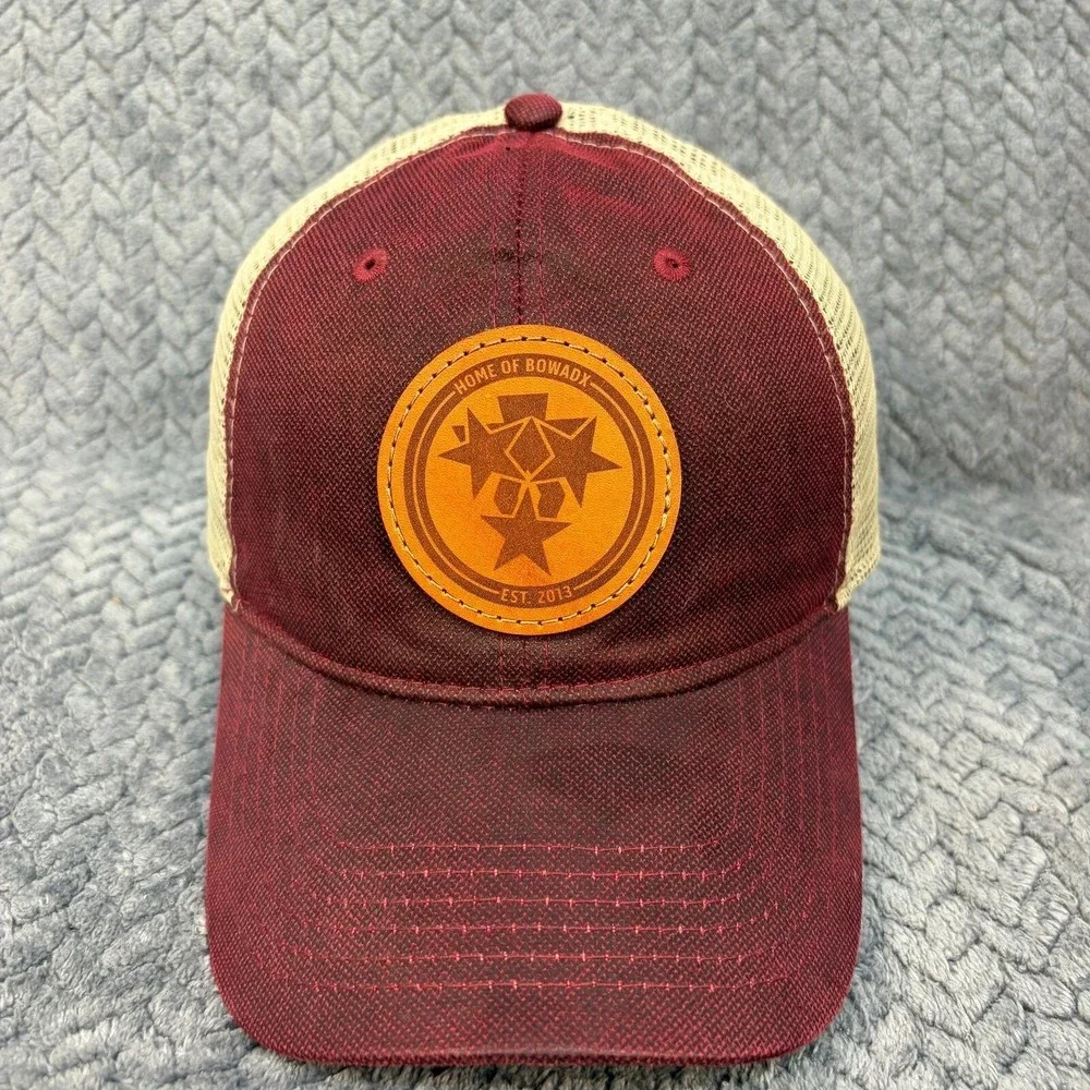 Outdoor Cap Home of Bowadx Trucker Hat Burgundy Tan Mesh WCV-100M